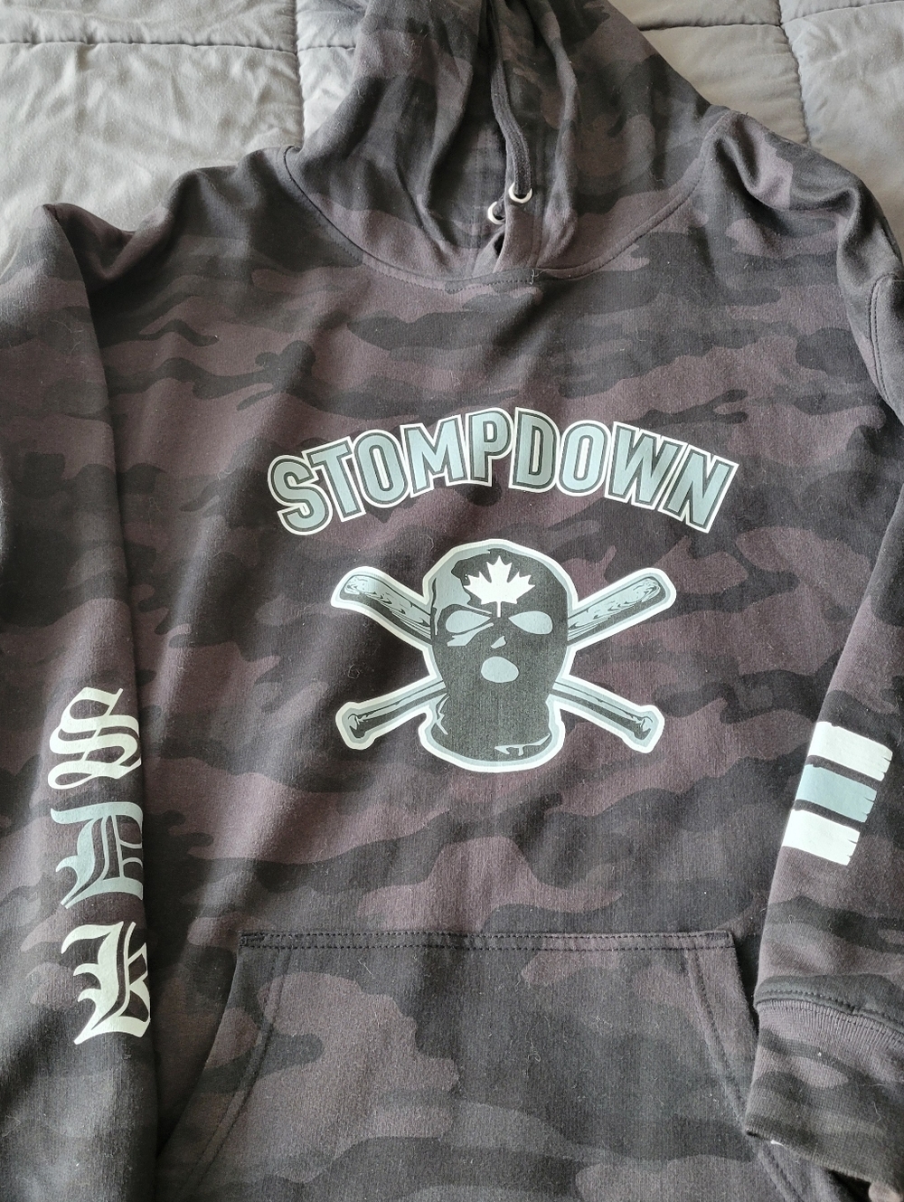 Stomp Down Men Griffitti Black Camo Hoodie with Graphic Logo